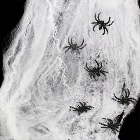 AOSTAR Halloween Spider Webs Decorations, 700sqft Indoor & Outdoor Spooky Webbing with 50 Fake Spiders