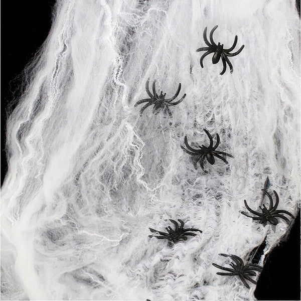 AOSTAR Halloween Spider Webs Decorations, 700sqft Indoor & Outdoor Spooky Webbing with 50 Fake Spiders