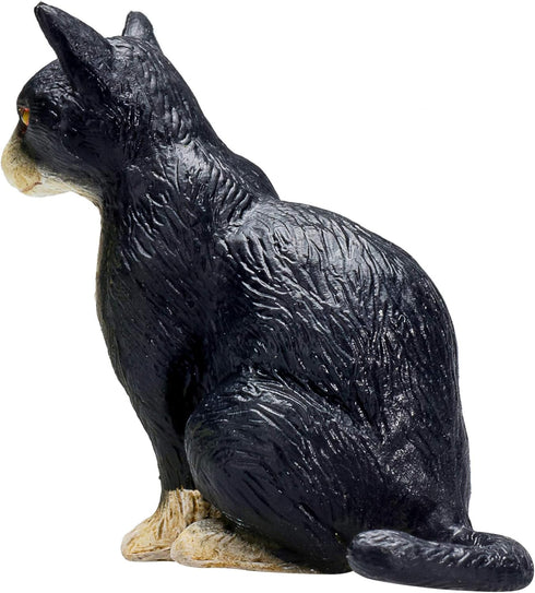 MOJO Cat Sitting Black and White Toy Figure