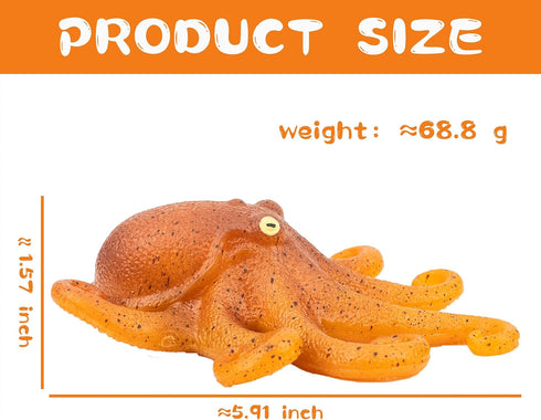 FUNSCENE Mini Realistic Under The Sea Life Figure for Toddler Bath Bathtub, TPR Super Stretch Octopus Toy, Great