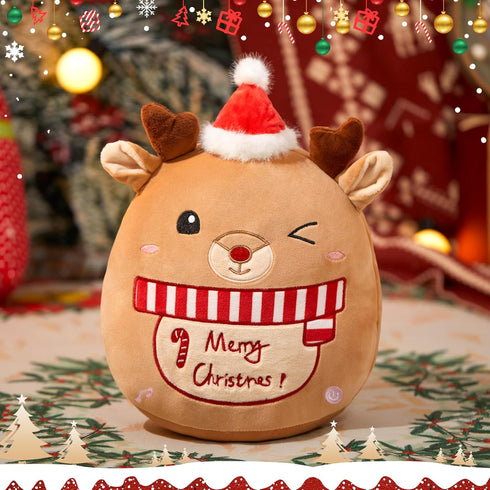 14 Inches Athoinsu Light up Musical Christmas Elk Soft Plush Pillow Xmas Reindeer Plush Pillow for Toddler Kids Boys
