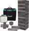 Juegoal Giant Tumble Tower Blocks Game, 54 Pieces Wood Stacking Game with Dice Set and Canvas Bag for Family Fun