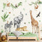 Jungle Safari Animal Wall Decals for Kids Room - Wildlife Wall Stickers