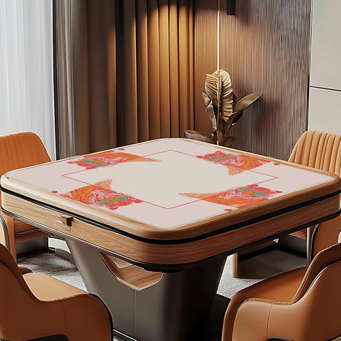 31.5 31.5 Preppy Pink and Orange Tiger Mahjong Mat for Table X in, Mahjong Gifts for Women, Maximalist Funky Retro