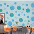 Fashion 3D DIY Creative Blue Flowers Wall Decals, Removable Flower Vines Wall Stickers for Living Room, Nursery Room