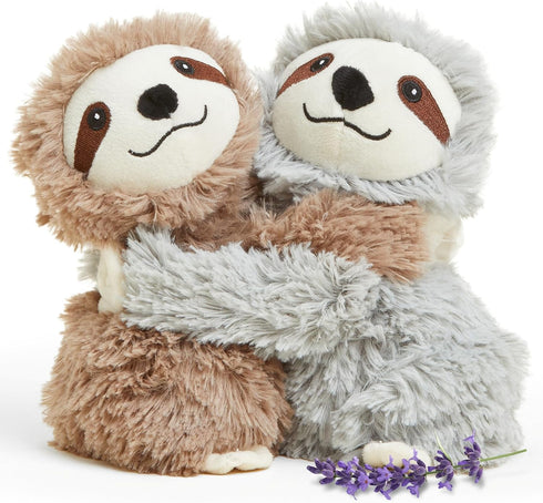 warmies Hugs Duo, Microwavable & Weighted Stuffed Animals, Sloth - Heated Stuffed