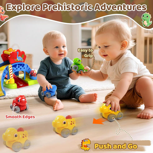 1 2 4 12-18 1st 1-3 Marstone Toddler Toys Year Old Boy Gifts: Dinosaur Slide with Animal Cars Educational Baby Toys