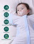 2-Way BABELIO Detachable Zip Sleeves Swaddle Temp-Sensing Baby Transitional Swaddle Arms Up Zipper Sleep Sack Soft Blue