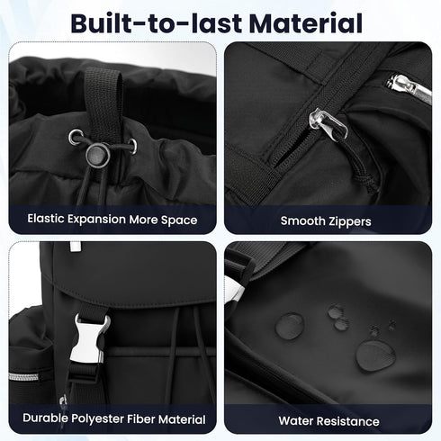 COOLREX Backpack 14L) Diaper Bag with Changing Pad, Pacifier Case & Stroller Straps (Black