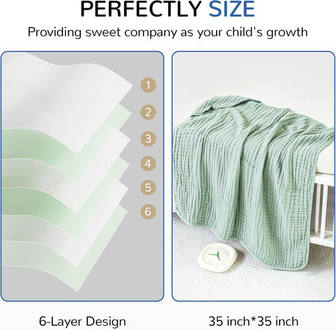 3 Pack (35 35'') Muslin Hooded Towels, Cotton Bath Towels With Hood for Newborn, Infant, Toddler - Soft and Absorbent