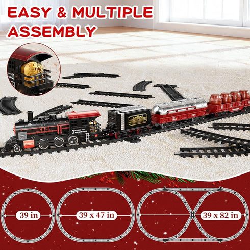 NIPLOOOW Set 3-5, 3 4 5 6 7 8 Train for Toddlers Electric Alloy Train Toy with Realistic Sound, Lights and Smoke