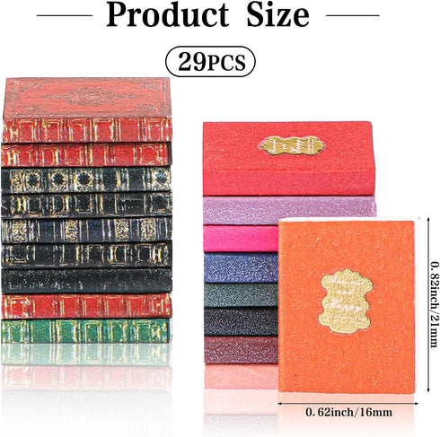 29 Pieces 1:12 Scale Miniatures Dollhouse Books, Assorted Timeless Decoration Accessories for Pretend Play Toys
