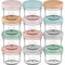 KeaBabies 12pk 4oz Glass Baby Food Containers, Leak-Proof, Microwavable Baby Food Storage Jars (Musk Dusk)