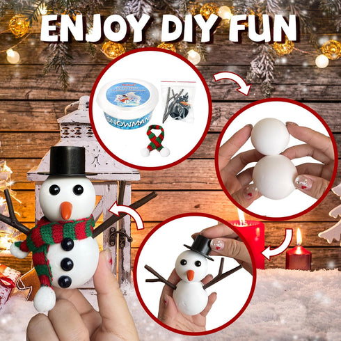 12 Pack PasTard Build A Snowman Kit Large Quantity Ultralight Clay Big Snowman Family Activities for Kids and Adults