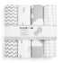 BaeBae Goods Set 4 Pack 100% Premium Bassinet Fitted Sheet - Jersey Knit - Grey and White - Chevron Pattern - Standard