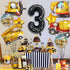 DUNSEO 3rd Construction Truck Balloons for Boys Birthday Party Supplies - Tractor Themed Decorations and Favors