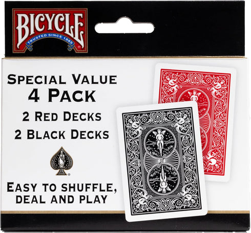 Bicycle Standard Index Playing Cards (Black/Red), Pack of 4