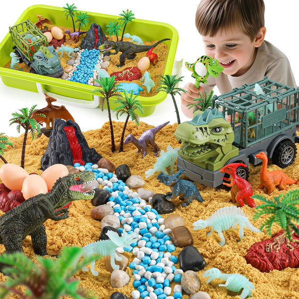 FRUSE Dinosaur Sensory Bin Toys,Play Sand Art Kit with 2.2lbs Sensory Play