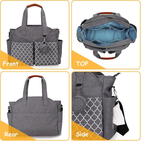 w/14 2 Moclever Diaper Bag Tote Baby Diaper Bag Pockets Burp Cloths, Multifunctional Diaper Changing Tote Bag