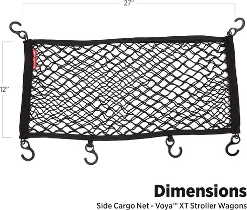 Radio Flyer Voya XT Cargo Net, Rear Storage Net for Stroller Wagons, Durable and Secure Stroller Organizer, Compatible