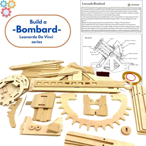 PATHFINDERS STEM Kit Leonardo da Vinci Bombard | Build Your own Cannon | Science kit for Teens and Adults | Mechanical