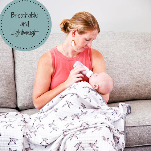 100% 6 47"x 47", LollyBanks Muslin Baby Blanket Organic Cotton, Muslin Quilt Lightweight, Toddler Blanket for Boys