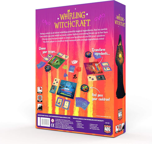 AEG Whirling Witchcraft Halloween Board Game | 2-5 Players | Ages 10+ | Generate Magical Ingredients & Use Recipes