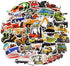 QTL Truck Stickers for Kids, Boys Tractor Stickers for Water Bottles, Easter Basket Stuffers, 50Pcs