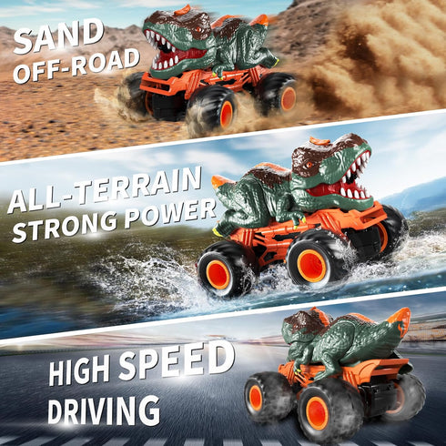 Bennol Remote Control Dinosaur Car Trucks for Kids 3-12, 2.4GHz RC Dino Car Toys for Indoor Outdoor Play