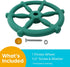 Jungle Gym Kingdom Pirate Ship Wheel for Kids Outdoor Playhouse, Treehouse, or Swingset - Green