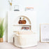 MINTWOOD Design 22in Extra Large Blanket Basket Holder, Rectangle Rope Woven Storage Baskets with Handles, Creamy White