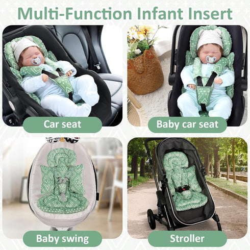 TANOFAR Car Seat Head Support Baby - Infant Car Seat Insert for Newborn Girls Boys - Soft Carseat Head Support