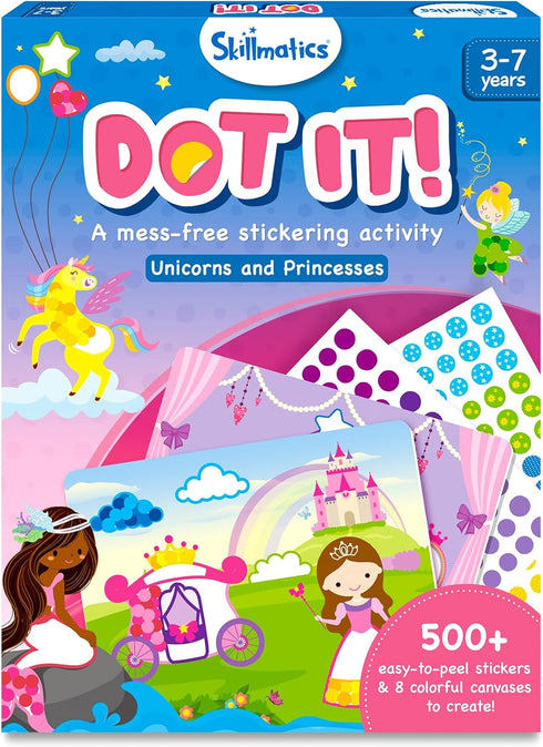 Skillmatics Art Activity - Dot It Unicorns & Princesses Craft Kits for Kids Ages 3-7, No Mess Sticker Art