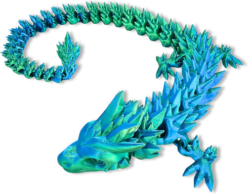 Amerimaker Easter Basket Stuffer, 30" Articulated 3D Printed Dragon Flexible Fidget Toy for
