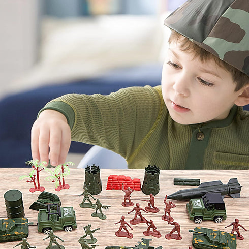 AMOR PRESENT 307 PCS Army Toys Military Set with Plastic Toy Soldiers, Figures, Accessories, Vehicles, and Aircraft