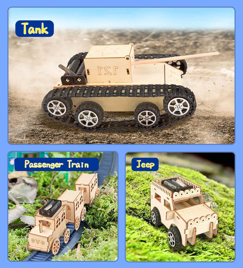 6-in-1 8-12, 8 9 10 11 12 13 STEM Kits for Kids Age Educational STEM Toys for Boys and Girls, Wooden Building Kit