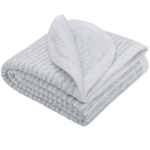 NTBAY Jersey Cotton Quilted Toddler Blanket, Breathable and Warm, 30x40 Inches, Grey Wave