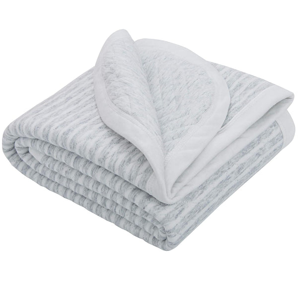 NTBAY Jersey Cotton Quilted Toddler Blanket, Breathable and Warm, 30x40 Inches, Grey Wave