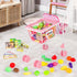 Set,Pretend 2 1 deAO Kids Shopping Cart Play Food and Shop Accessories, in Kids Grocery Trolley with Front Doll Seat