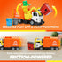 Set, JOYIN Large Friction Powered Garbage Truck Toy Includes Dumpster, Trash Bins, and Learning Cards for Kids, Orange