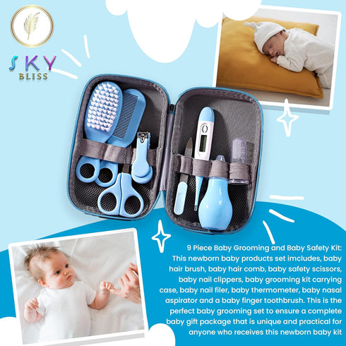 20 Set Set, Sky Bliss Piece Baby Gift (Blue), Newborn Baby Gift Baby Clothes, Teddy Bear, Pacifier, Baby Grooming kit