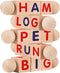 Wooden Reading Blocks, Creative Kids Set of 5 Spinning Alphabet Blocks w/Easy-Grip Handles - Kindergarten Preschool