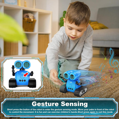 Hamourd Robot Toys for Boys and Girls, Emo Robot with Walkie-Talkie, Gesture Sensing, Programming Motion, Music