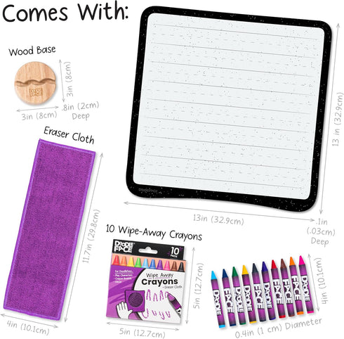 Rectangle Crayon Board | The Only Dry-Erase Lap Board for Visual & Hand Development | Crayons, Not Markers | Infant