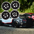BQLZR Black RC 1:10 Tires and Wheels Set - 2.56" (Dia1.77") Hub Wheel Rims 5 Spoke + Rubber Tires, Pack of 4