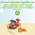 Set PlanToys Wooden Assorted Vegetable | Montessori Play Food for Toddlers | Includes Tomato, Mushroom, Shallot, Bell