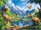 VOLUVOLU 300 Pieces Dinosaur Puzzles for Adults, Lake Animals Puzzle for Adults Children,
