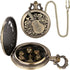 Mini DND Dice Set Steampunk Hollow Bard Pocket Watch Shell Case, 7pcs Tiny Polyhedral Metal Dice