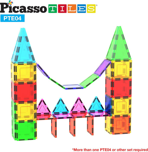 PicassoTiles Magnetic Building Block Set, Magnet Tiles Construction Toy STEM Learning Kit for Child Brain Development