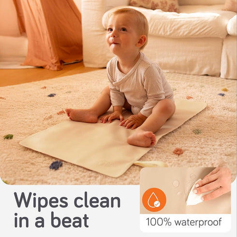 30 16 Baby Uma Vegan Leather Baby Changing Mat - Waterproof & Wipeable Changing Pad, XL for Growing Babies, Non-Toxic